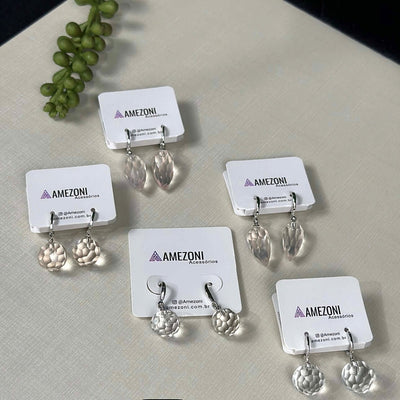 Amethyst Lot - Briolette Earring Set from Amezoni Crystals, front view