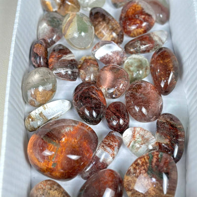 AAA+ Garden Quartz Lens Lot from Amezoni Crystals, front view