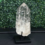 Side view of Lemurian Quartz Display Piece - High Quality Semi Polished Lemurian showing natural crystal details