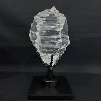 High Quality Semi Polished Faceted Lemurian Free Form With Stand