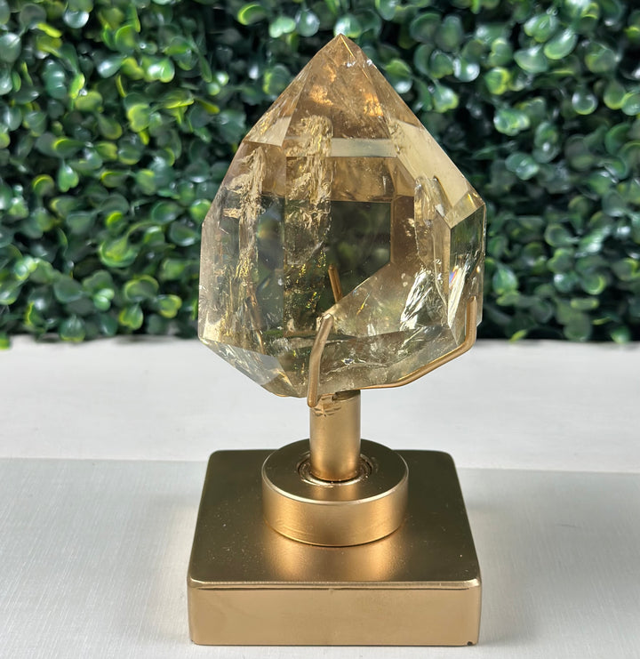 High Quality Natural Citrine Point with Stand