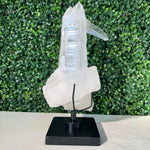Diamantina Quartz Cluster - 100% Natural Laser Cluster with Stand from Amezoni Crystals, front view