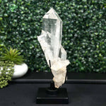 Diamantina Quartz Cluster - Semi Polished Laser Cluster with Stand shown for scale and natural variation