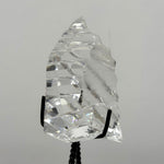 Side view of Lemurian Quartz Free Form - High Quality Semi Polished Faceted Lemurian Free Form showing natural crystal details