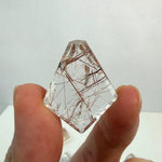 Rutile Quartz Free Form - High Quality Rutilated Free Form With Holes shown for scale and natural variation