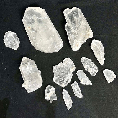 Lightning Strike Quartz Lot from Amezoni Crystals, front view