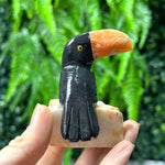 Quartz Carving - 20 Colorful Birds Carved with Mixed Stones Wholesale product image with natural crystal details
