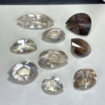 Lemurian Quartz Lot - HQ Faceted Smoky Lemurian Lot from Amezoni Crystals, front view