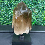 Side view of DT Smoky Quartz Celestial Semi Polished Display Piece showing natural crystal details