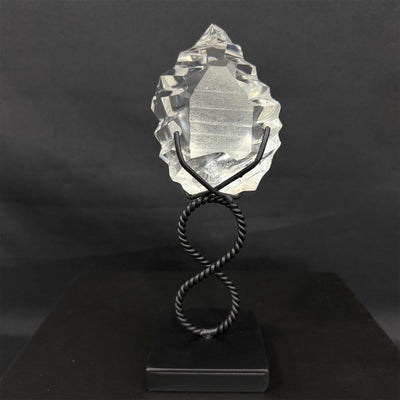 Lemurian Quartz Free Form - High Quality Semi Polished Faceted Lemurian Free Form from Amezoni Crystals, front view