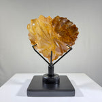 High Quality Golden Healer Faceted Heart With Stand