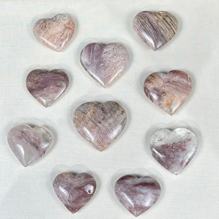 HQ Pink Lithium Hearts Carvings