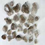 Side view of Raw Elestial Smoky Quartz Lot Raw Crystal showing natural crystal details