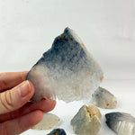 Indicolite Blue Tourmaline Raw Raw Crystal shown for scale and natural variation