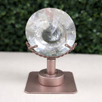 Lemurian Quartz Display Piece - Faceted Lemurian with Spinning Stand from Amezoni Crystals, front view