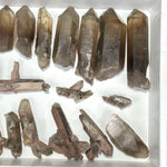 Side view of 100% Natural Smoky Garden Quartz Lot showing natural crystal details