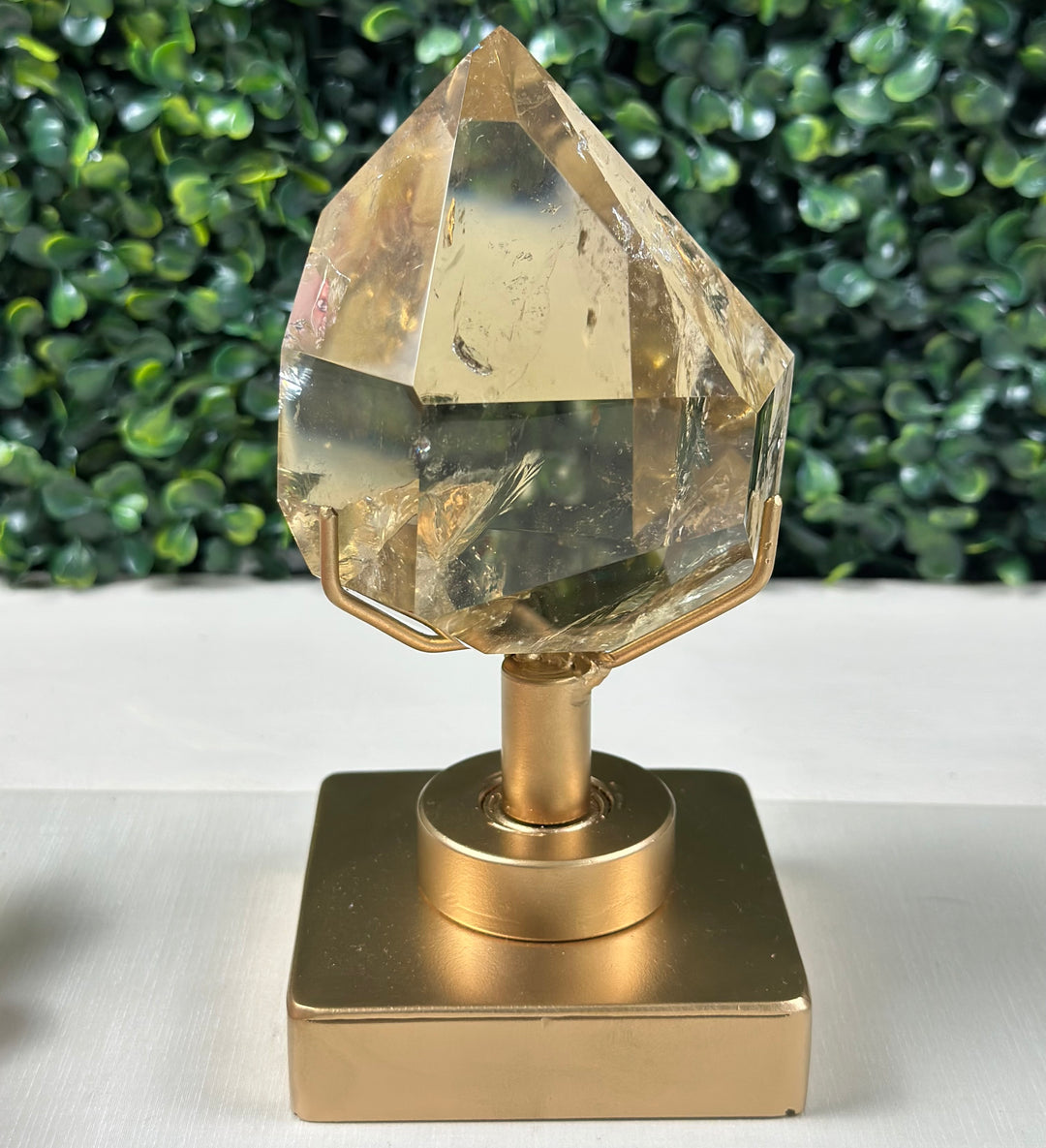 High Quality Natural Citrine Point with Stand