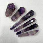 Side view of Amethyst Double Terminated - 1kg Lot showing natural crystal details