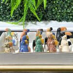 Quartz Carving - 20 Colorful Birds Carved with Mixed Stones Wholesale product image with natural crystal details