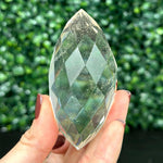 Side view of HQ Faceted Lemurian Quartz Lot showing natural crystal details