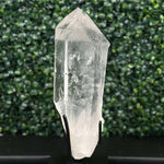 Diamantina Quartz with Stand Display Piece from Amezoni Crystals, front view