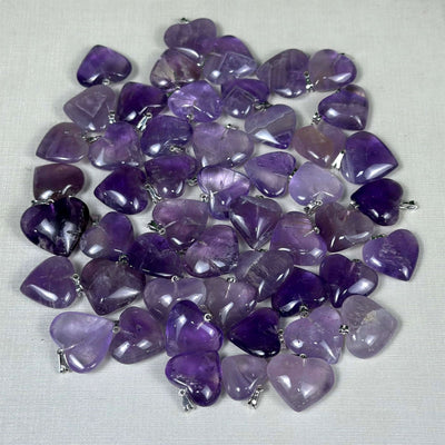 Amethyst Hearts Pendants Lot