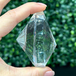 Side view of Premium Quality Faceted Lemurian Quartz Lot showing natural crystal details
