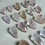 Rose Quartz Teardrop Briolette - Drilled for Jewelry from Amezoni Crystals, front view