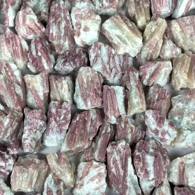 Raw Pink Tourmaline with matrix Raw Crystal from Amezoni Crystals, front view