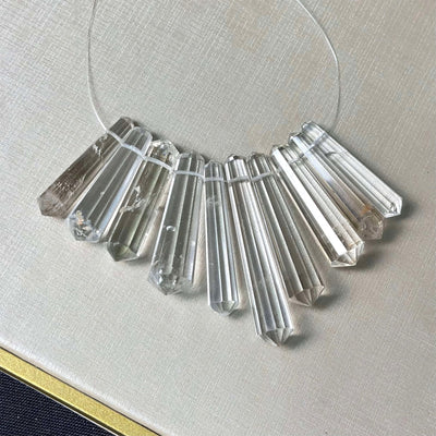 Clear Quartz Mini Vogel - Drilled for Jewelry from Amezoni Crystals, front view