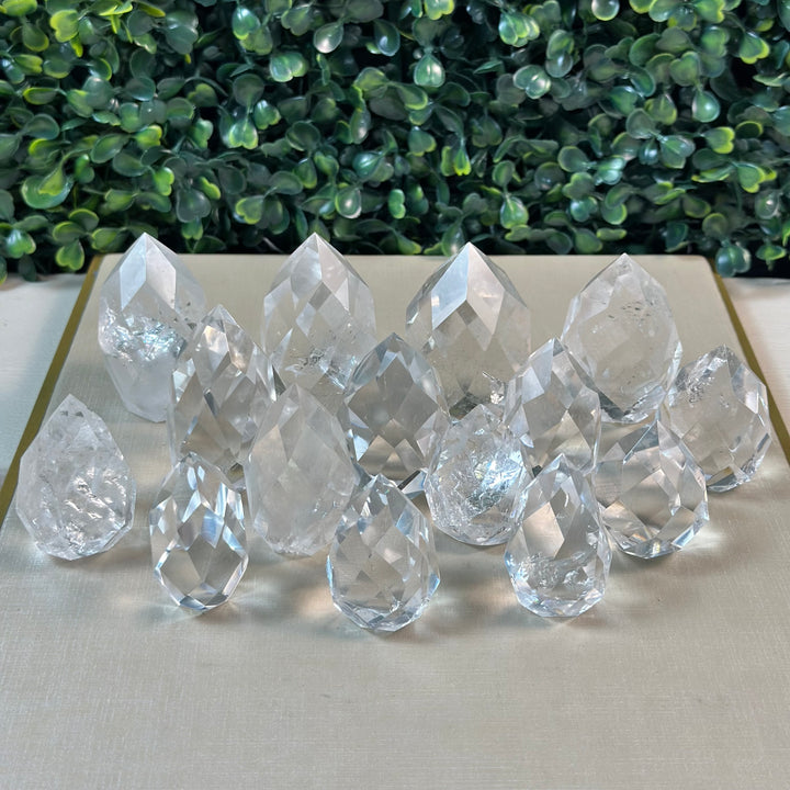 High Quality Faceted Clear Quartz Flames Wholesale - Bulk