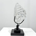 Side view of Lemurian Quartz Free Form - High Quality Semi Polished Faceted Lemurian Free Form showing natural crystal details