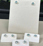 Blue Topaz Earring 925 Silver Lot from Amezoni Crystals, front view