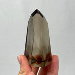 Side view of Extra Smoky Quartz Tower - 1kg Lot showing natural crystal details