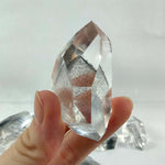 Close-up of Lemurian Quartz Free Form - Black Phantom Lemurian Free Form with visible color and formation