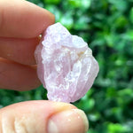 Close-up of Rose Quartz Raw Crystal - Pink Canga Collections with visible color and formation