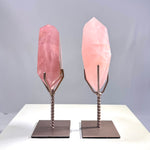 Rose Quartz Free Form With Stand Set