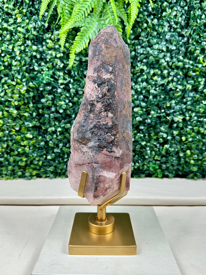 LEMURIAN RED DRAGON QUARTZ (HEMATITE) W/ STAND