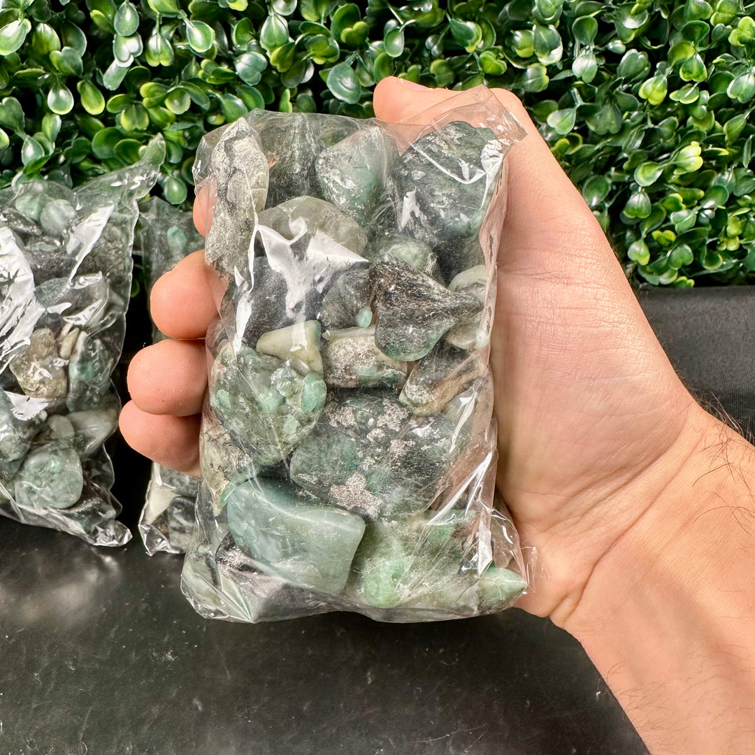 Tumbled Emerald In Matriz - 500g Bag