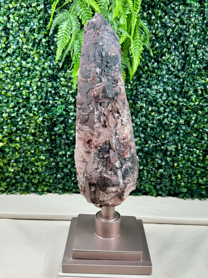 Lemurian Red Dragon Quartz ( Hematite) with Stand