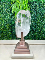 Diamantina Quartz Display Piece - Super High Quality Diamantina Elestial with Stand from Amezoni Crystals, front view