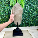 Side view of Rutilated Smoky Quartz with Stand Display Piece showing natural crystal details