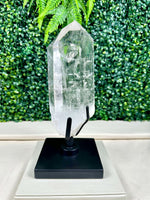 Diamantina Quartz Point - High Quality Diamantina Point with Stand from Amezoni Crystals, front view