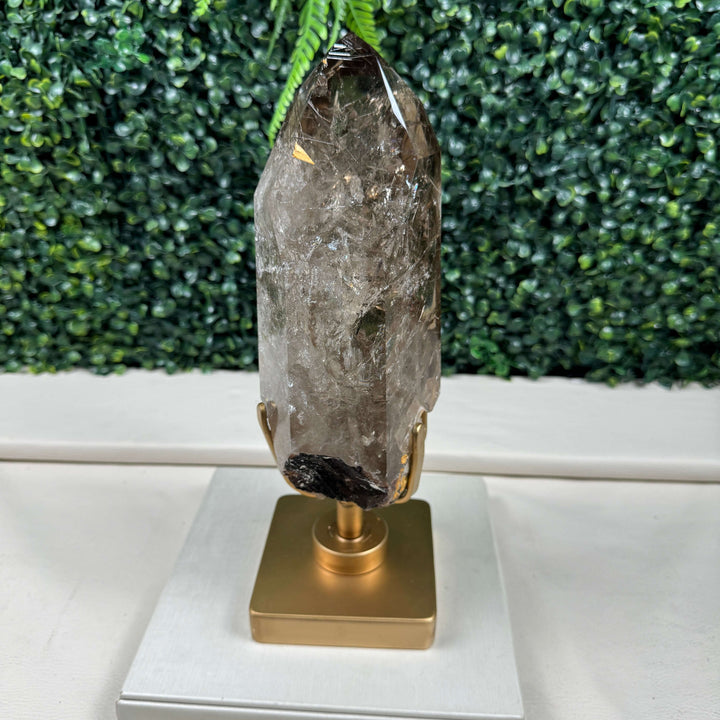 Rutilated Smoky Quartz Point with stand