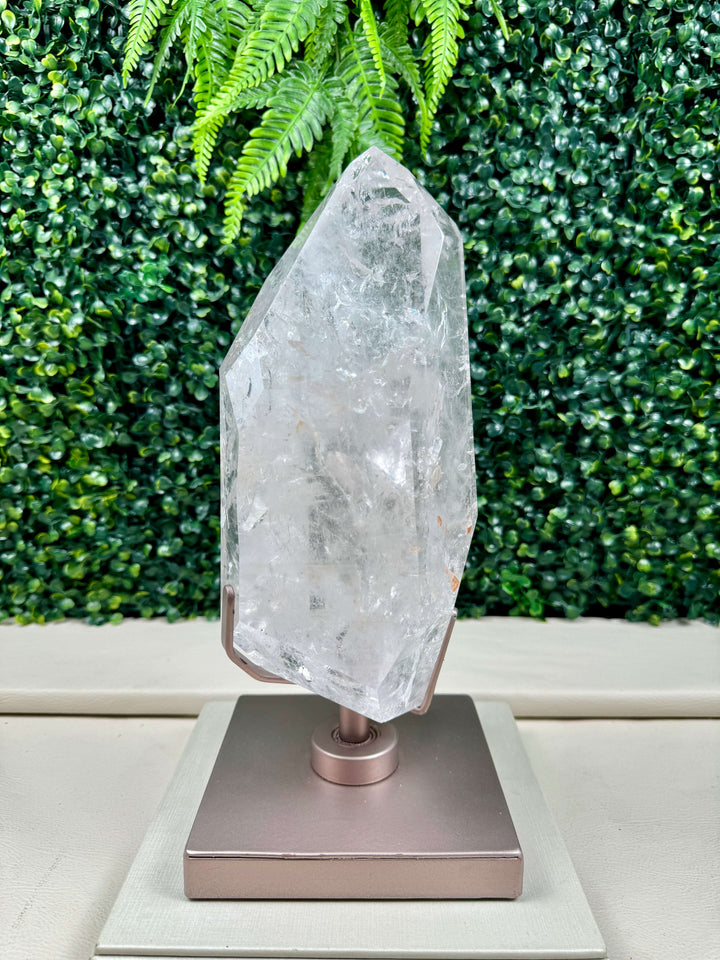 POLISHED LEMURIAN QUARTZ POINT W/ STAND