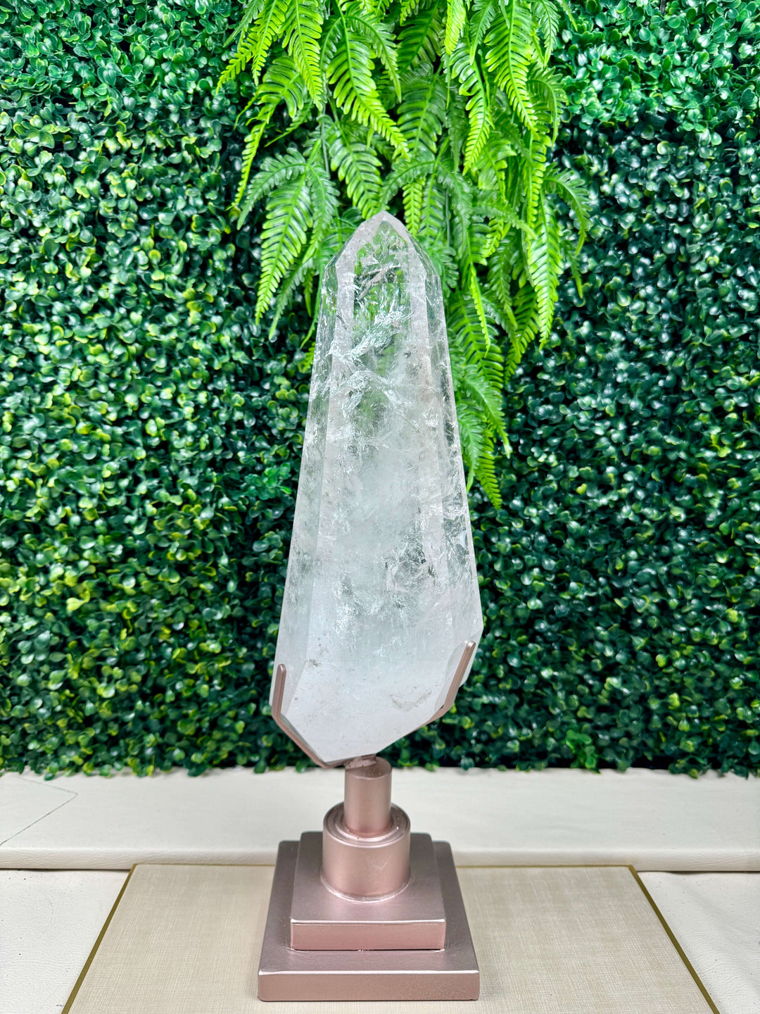 Lemurian Quartz Point with Stand