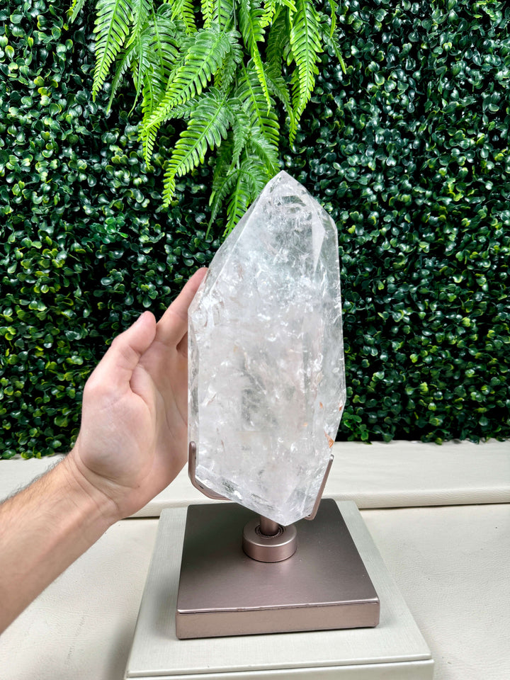 POLISHED LEMURIAN QUARTZ POINT W/ STAND