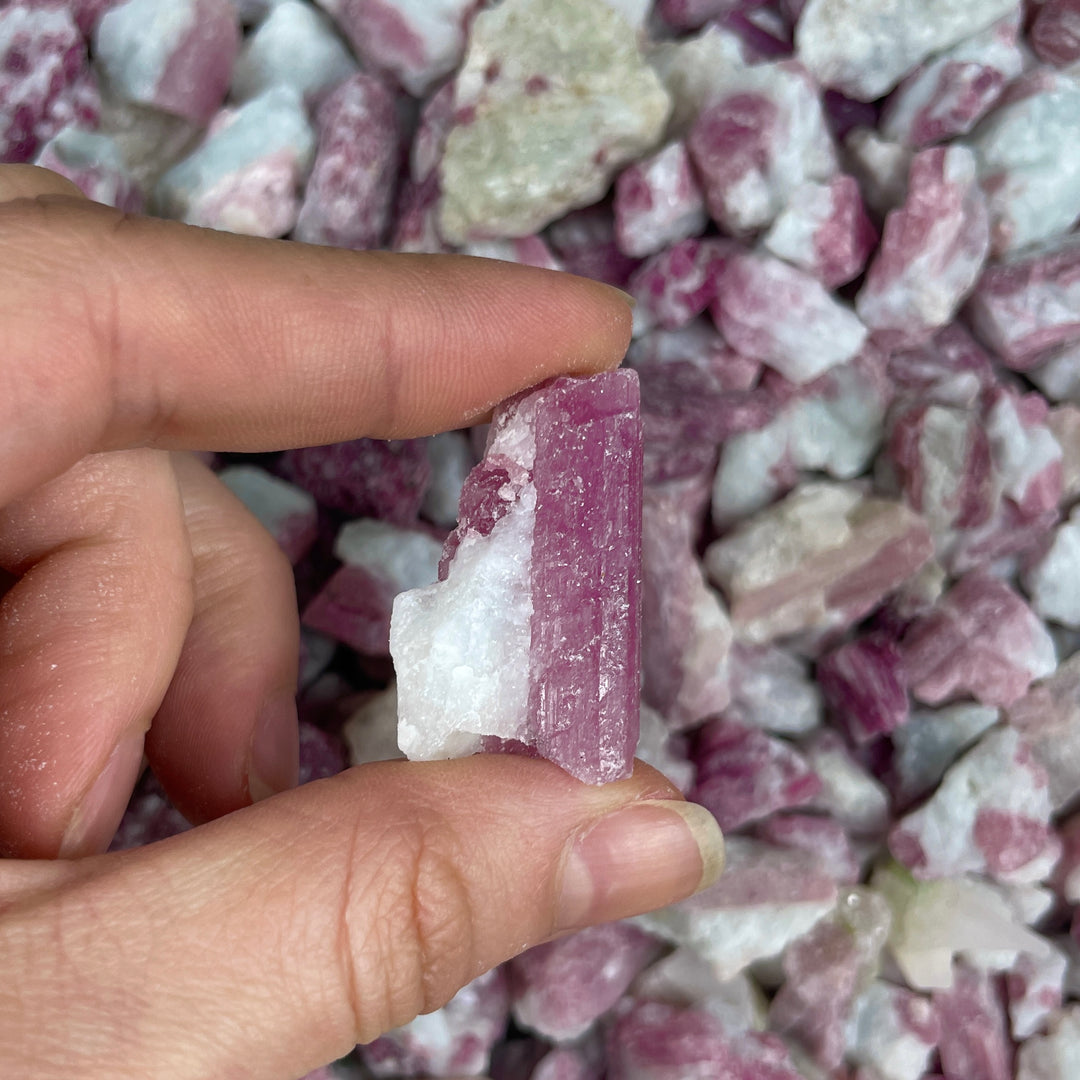 RAW PINK TOURMALINE IN MATRIX LOT BY WEIGHT - Amezoni Crystals Wholesale