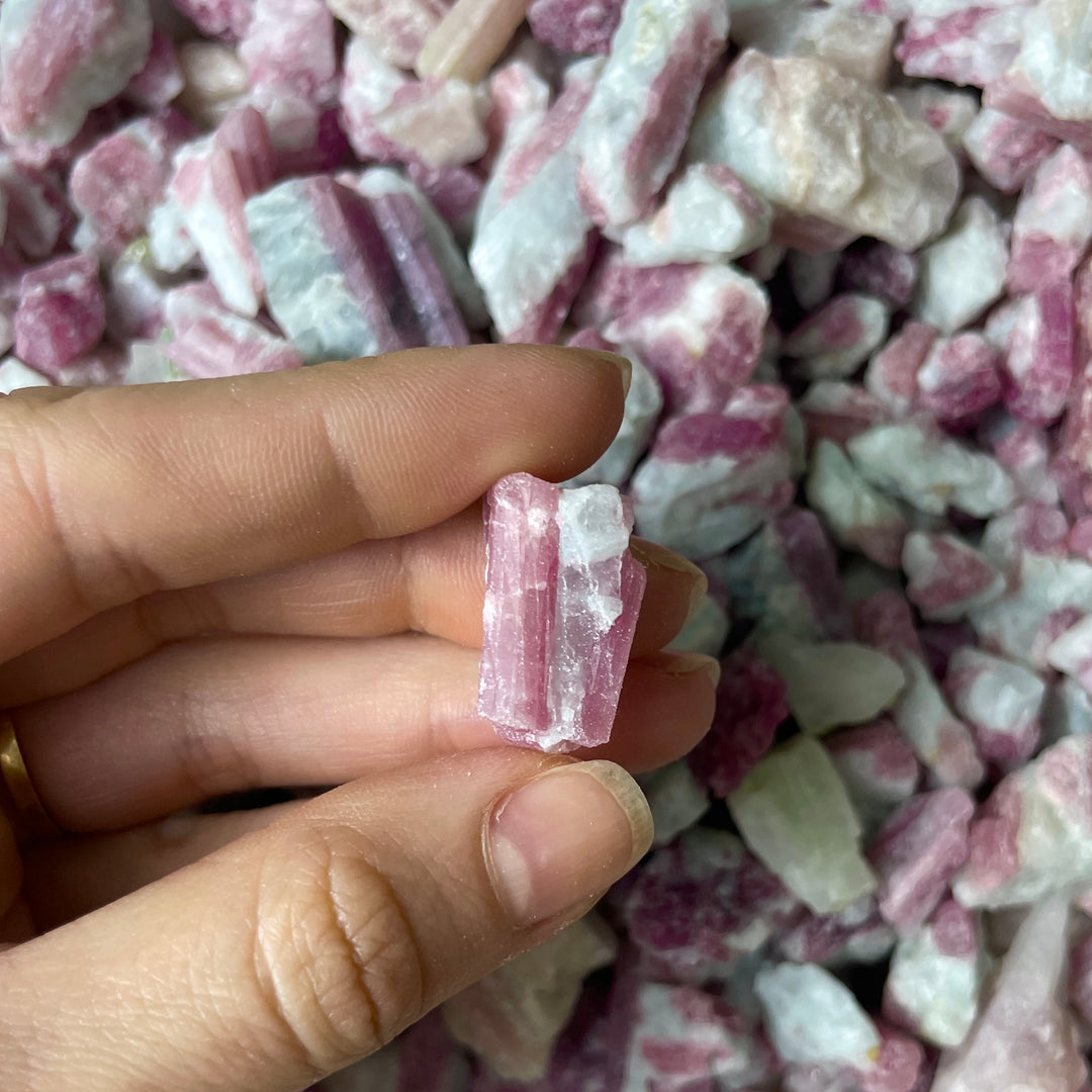 RAW PINK TOURMALINE IN MATRIX LOT BY WEIGHT - Amezoni Crystals Wholesale