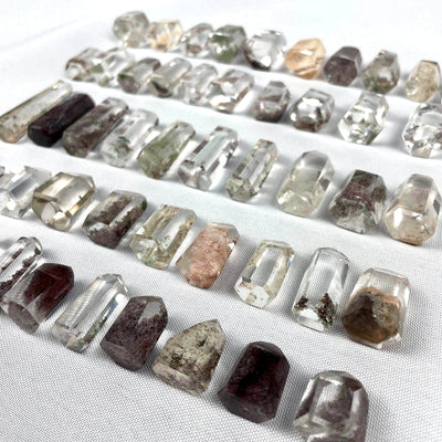Mini Colorful Garden Quartz Towers - 50pcs Lot from Amezoni Crystals, front view